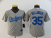 Youth Dodgers 35 Cody Bellinger Gray 2020 Nike Cool Base Jersey,baseball caps,new era cap wholesale,wholesale hats